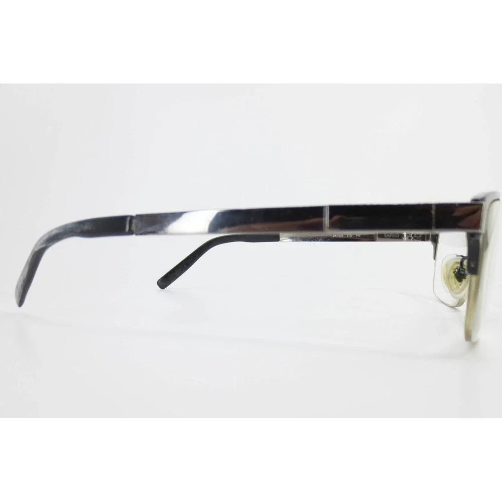 Safilo Elasta SA 1030 T7G Gunmetal Black Rectangular Rimless Eyeglasses 55mm